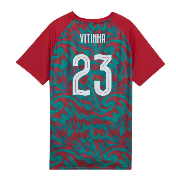 2026-2027 Portugal Warm Up Jersey (Red) - Kids (Vitinha 23)-SoccerKits Hub | Buy Soccer Jerseys Online